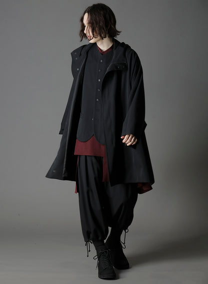 W/GABARDINE FRONT OPEN PONCHO COAT