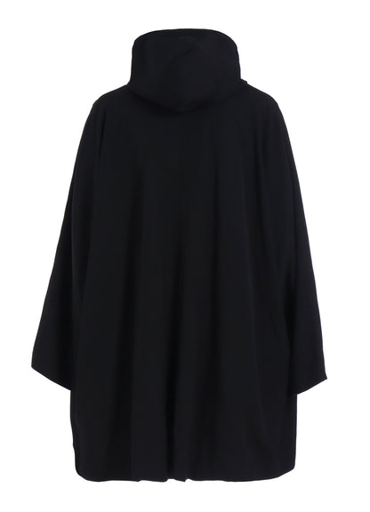 W/GABARDINE FRONT OPEN PONCHO COAT