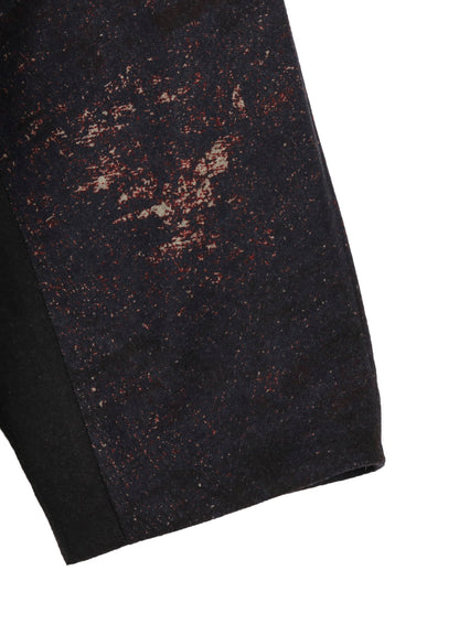 FLANNEL FLORAL PATTERN FRONT OPEN PONCHO COAT