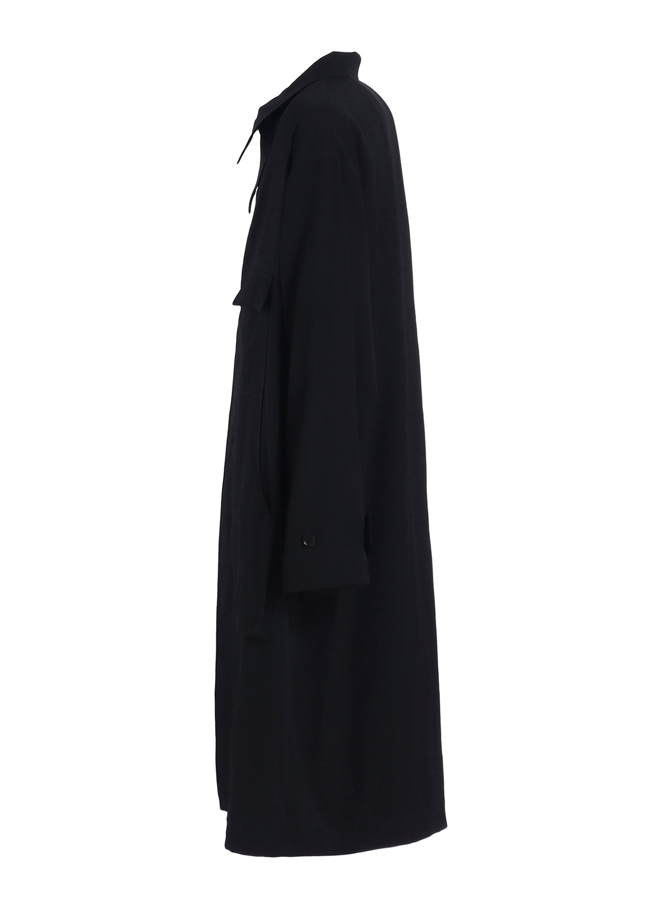 W/GABARDINE OUT POCKET LONG COAT