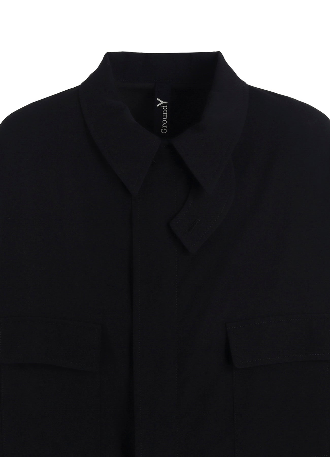 W/GABARDINE OUT POCKET LONG COAT