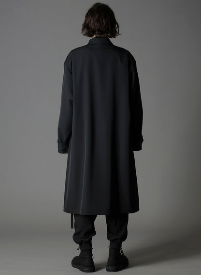W/GABARDINE OUT POCKET LONG COAT