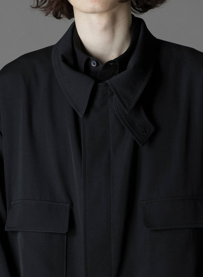 W/GABARDINE OUT POCKET LONG COAT