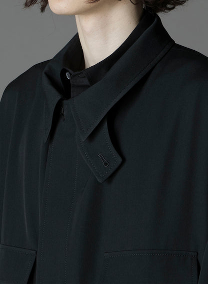 W/GABARDINE OUT POCKET LONG COAT