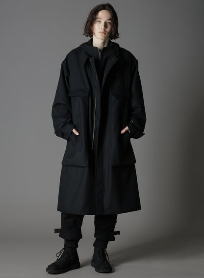 MELTON OUT POCKET LONG COAT