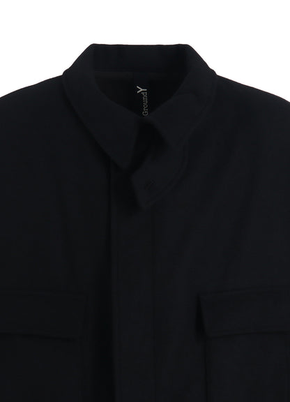 MELTON OUT POCKET LONG COAT