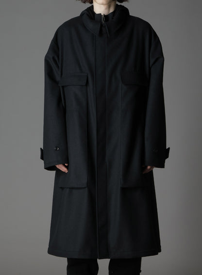 MELTON OUT POCKET LONG COAT