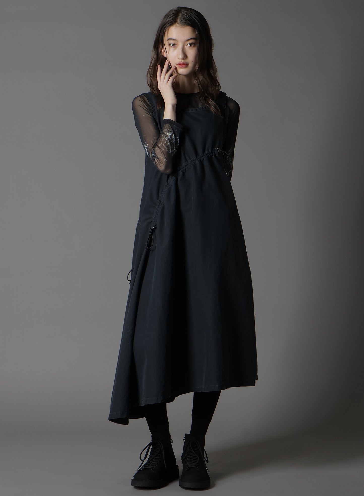 C/NY SULFUR DYEING STONE WASH BIO SLEEVELESS DRESS