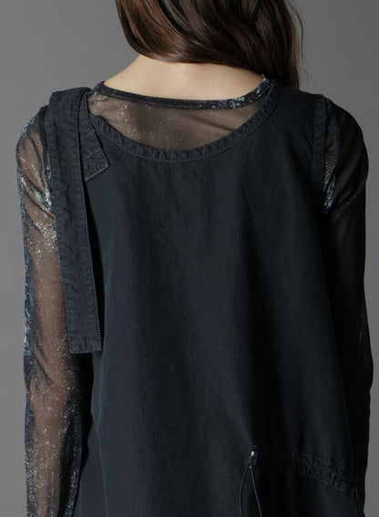 C/NY SULFUR DYEING STONE WASH BIO SLEEVELESS DRESS