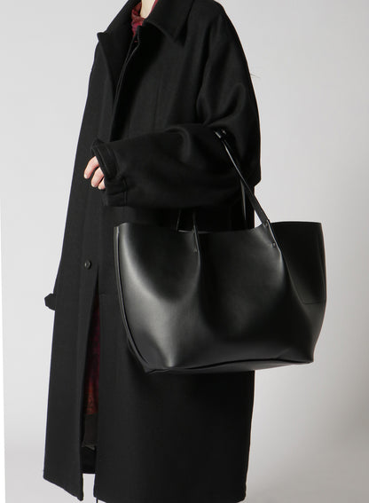 EYELET DETAIL FAUX LEATHER TOTE BAG