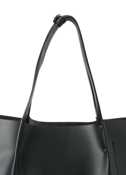 EYELET DETAIL FAUX LEATHER TOTE BAG