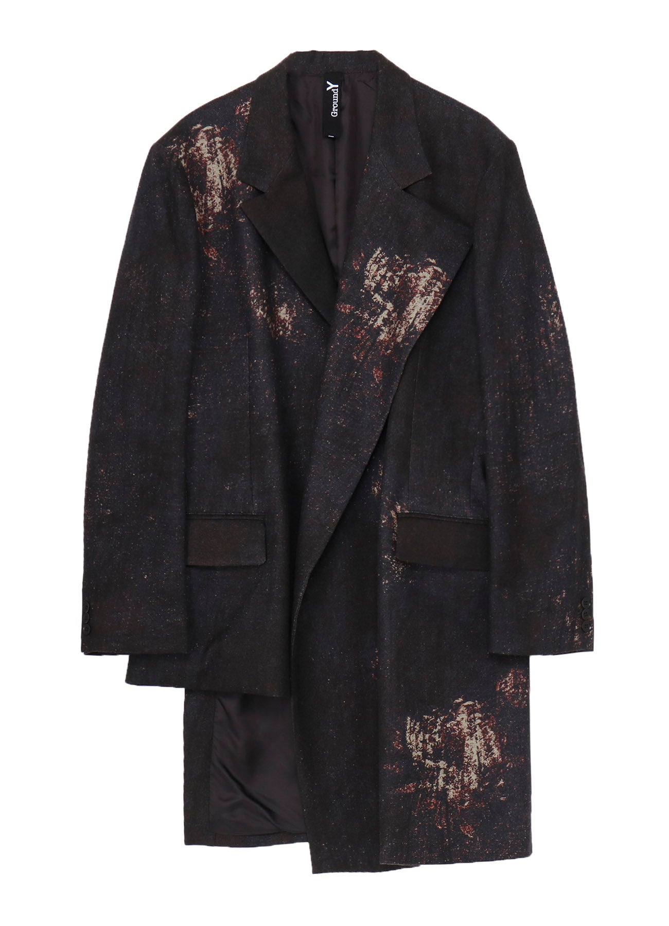 FLANNEL FLORAL PATTERN ASYMMETRY JACKET