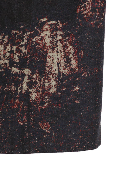 FLANNEL FLORAL PATTERN ASYMMETRY JACKET