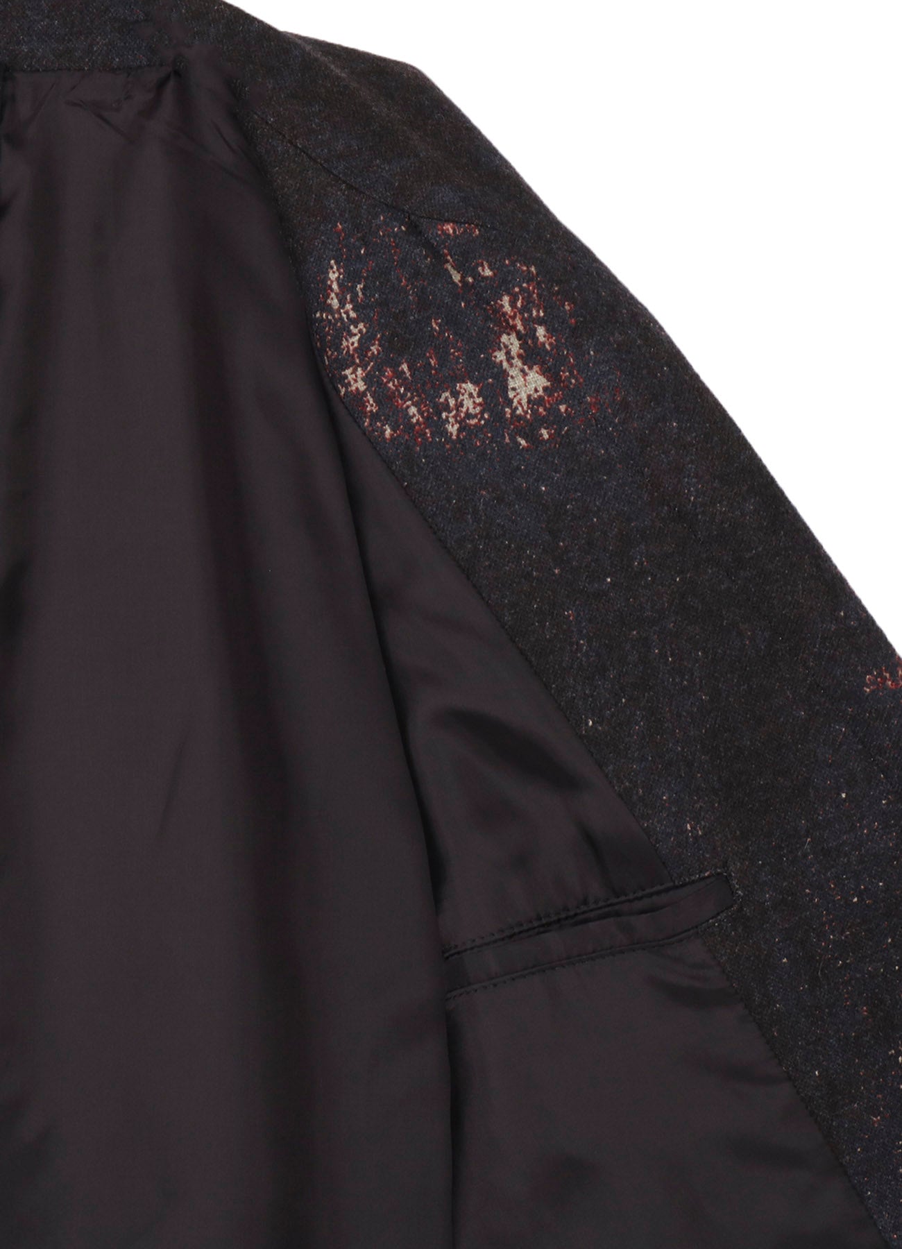 FLANNEL FLORAL PATTERN ASYMMETRY JACKET