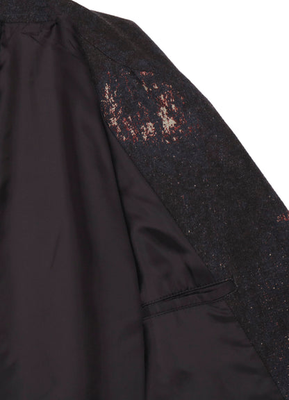 FLANNEL FLORAL PATTERN ASYMMETRY JACKET