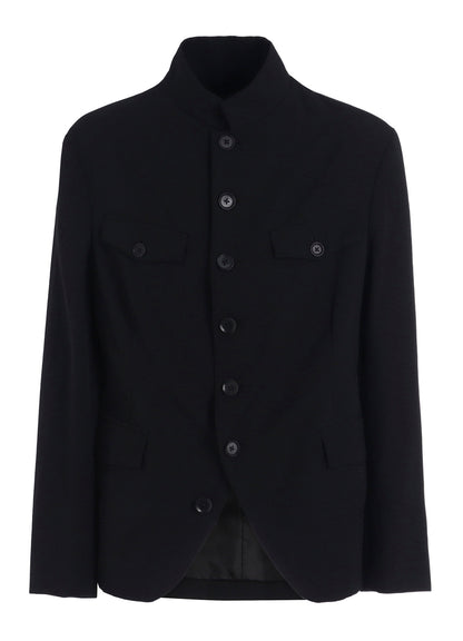 WOOL GABARDINE MEN STAND COLLAR JACKET