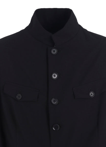 WOOL GABARDINE MEN STAND COLLAR JACKET