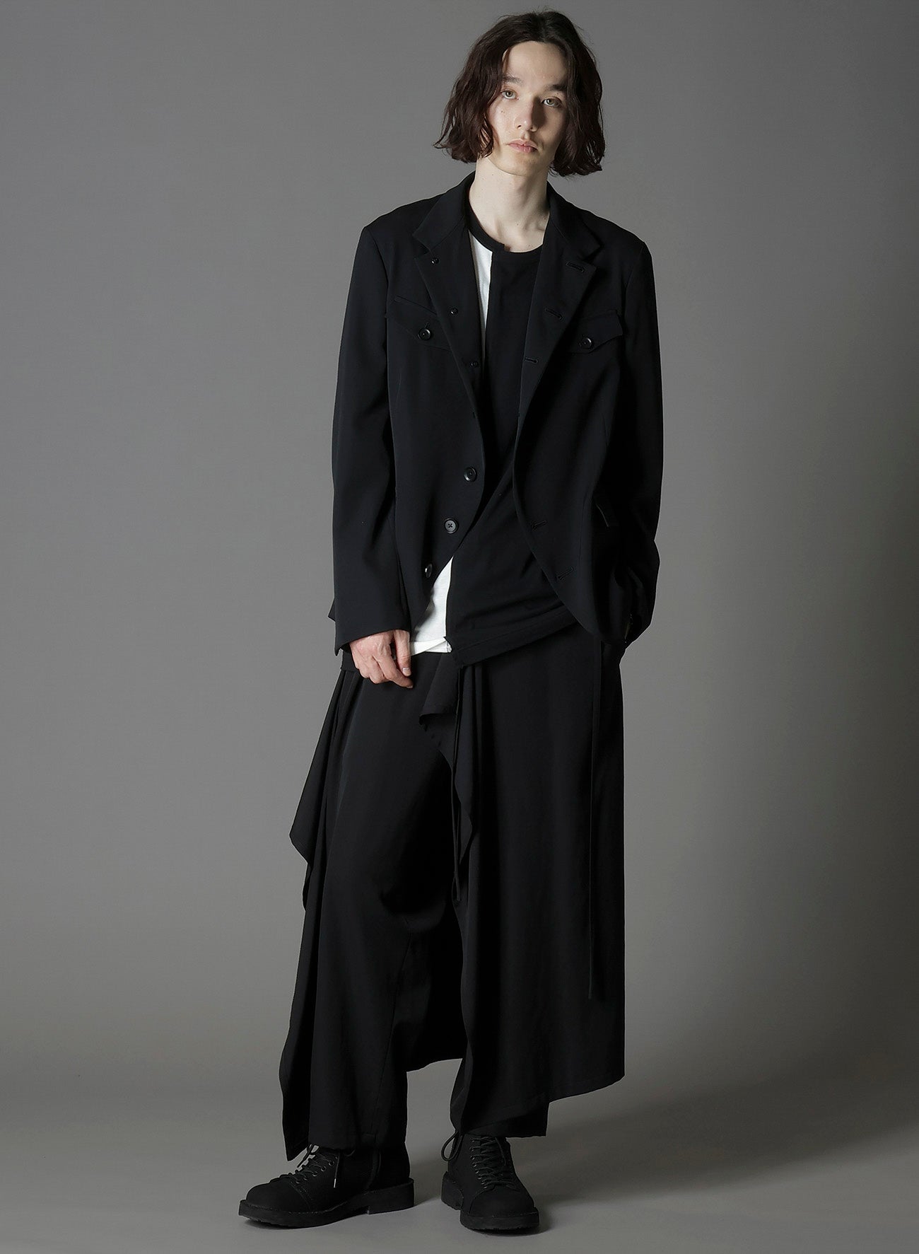 WOOL GABARDINE MEN STAND COLLAR JACKET