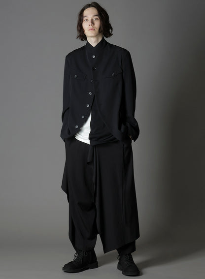WOOL GABARDINE MEN STAND COLLAR JACKET