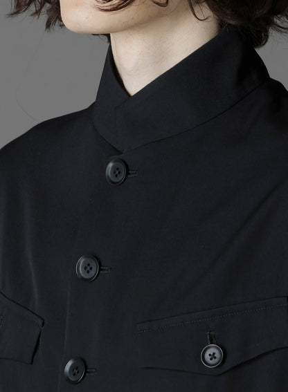 WOOL GABARDINE MEN STAND COLLAR JACKET