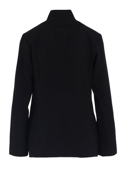 WOOL GABARDINE LADY STAND COLLAR JACKET