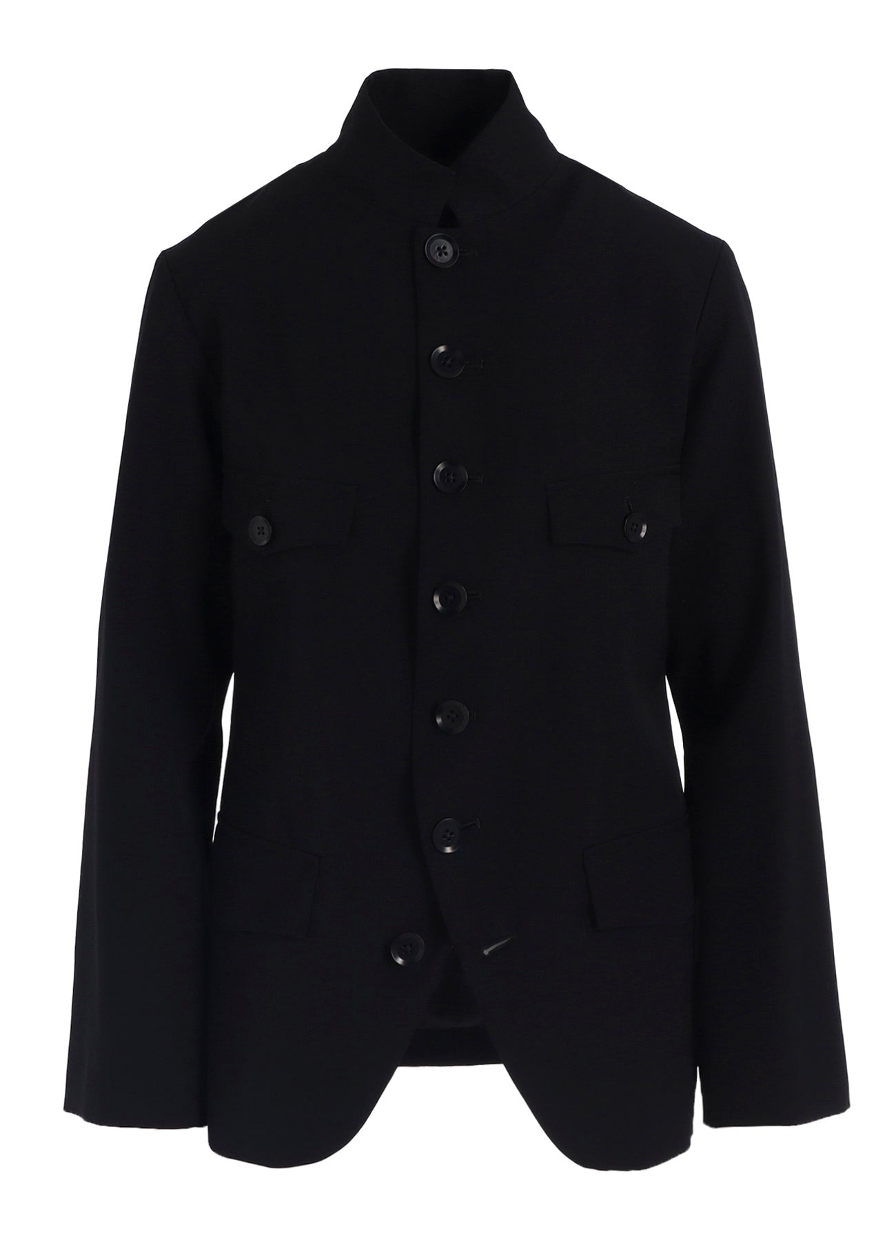 WOOL GABARDINE LADY STAND COLLAR JACKET