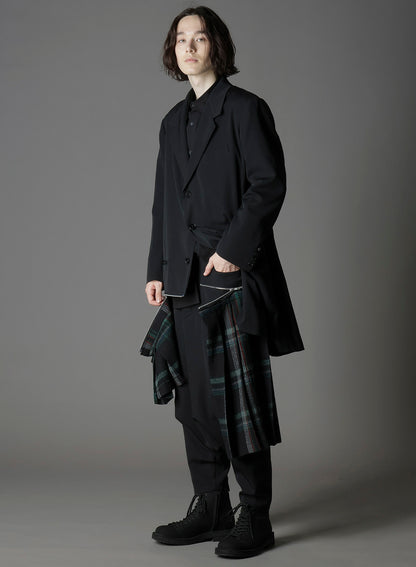 W/GABARDINE DOUBLE GAUZE  RIGHT PLEATED JACKET