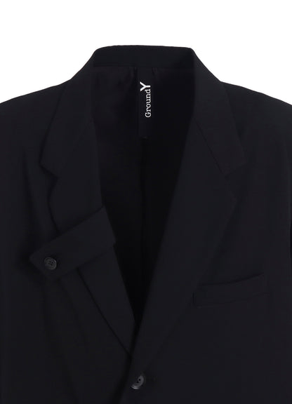 W/GABARDINE DOUBLE GAUZE PLEATED JACKET W/ TAB