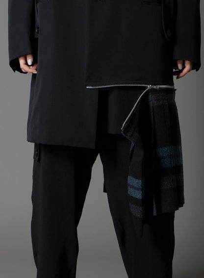 W/GABARDINE DOUBLE GAUZE PLEATED JACKET W/ TAB