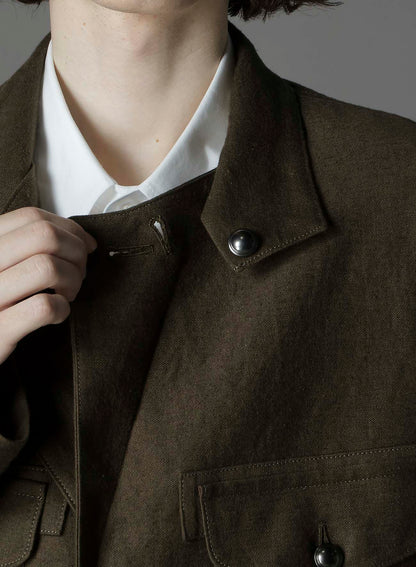 COTTON FLAX MOLESKIN BC BENTZ MILITARY JACKET