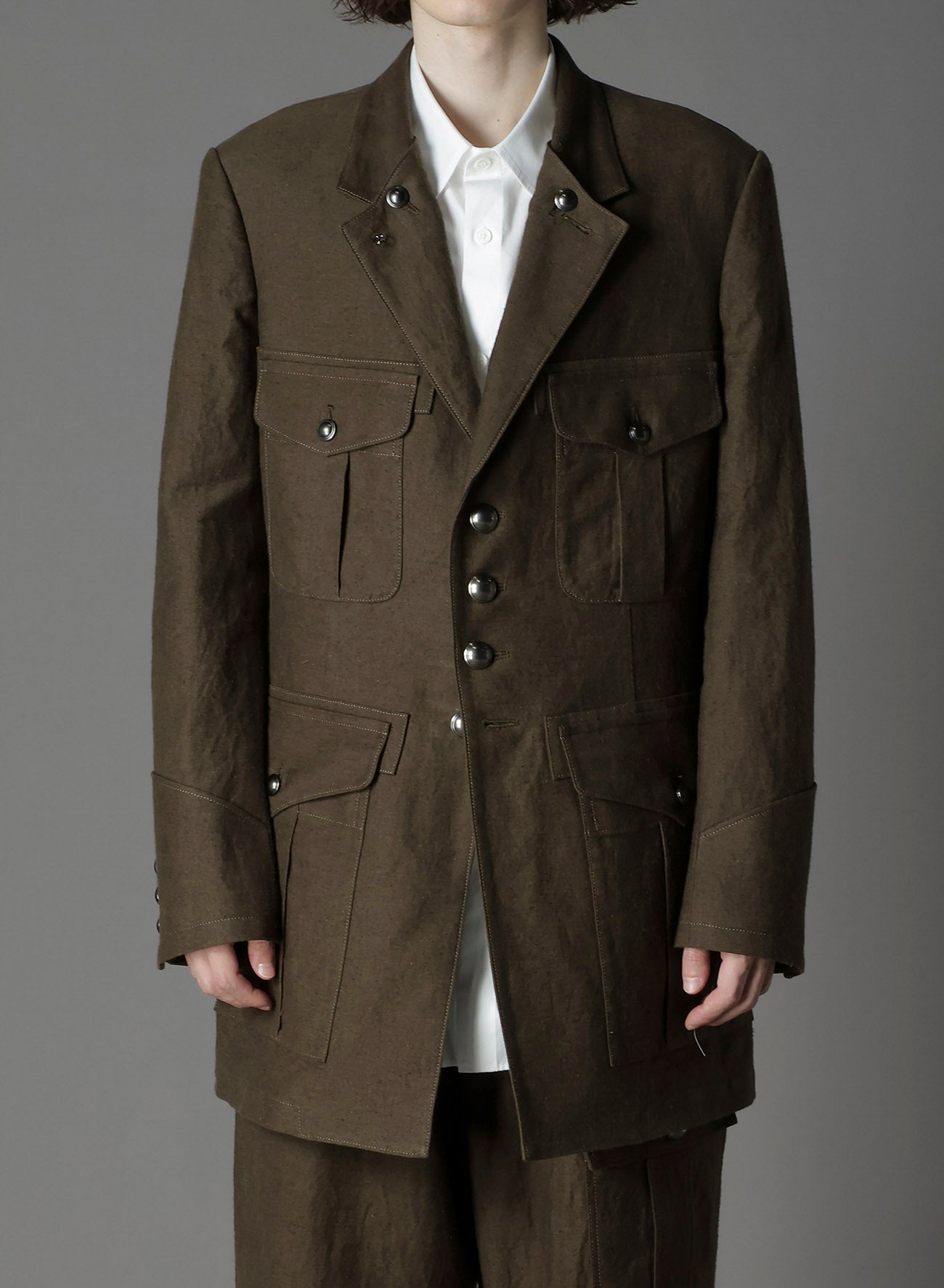 COTTON FLAX MOLESKIN BC BENTZ MILITARY JACKET