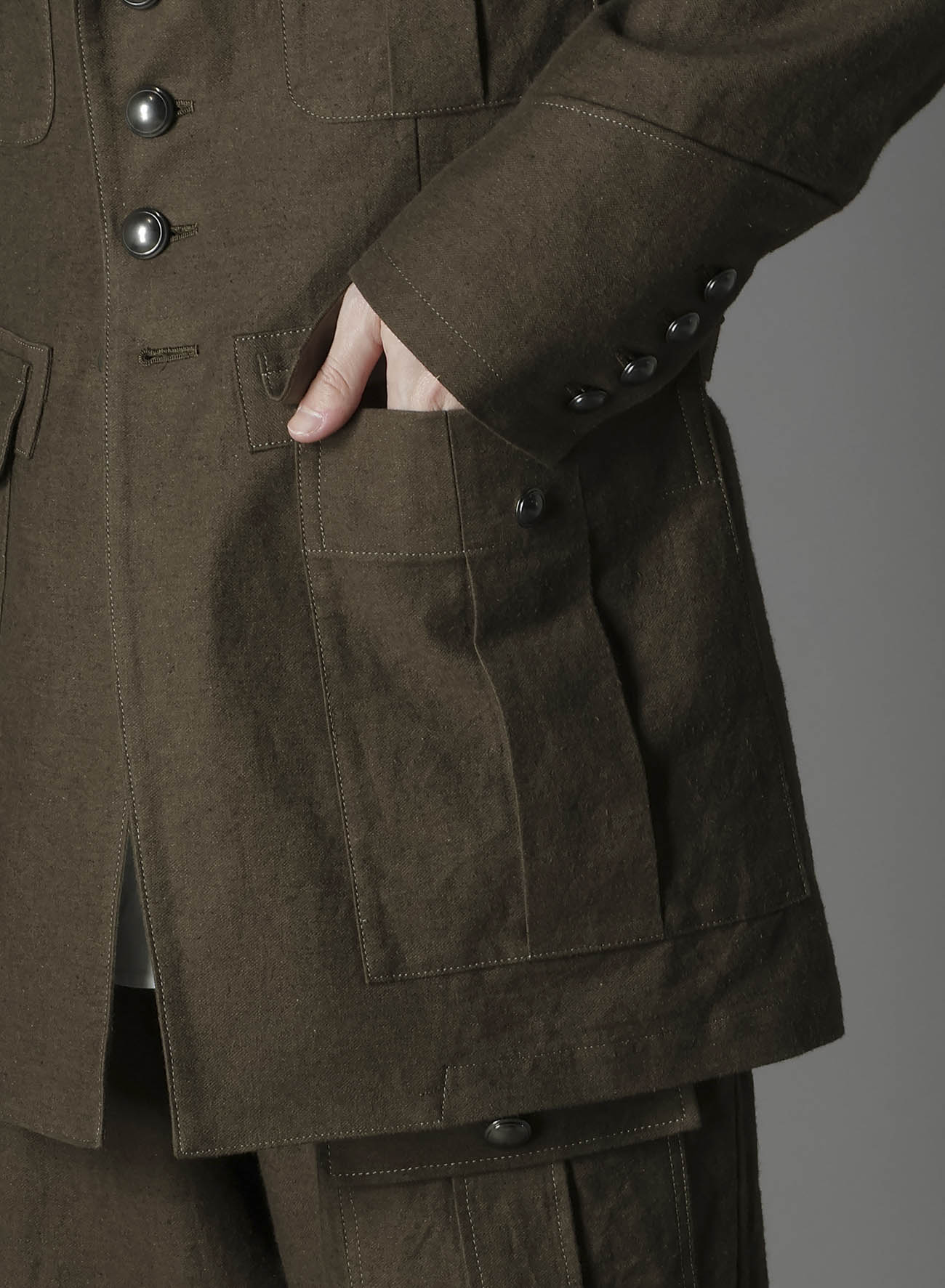 COTTON FLAX MOLESKIN BC BENTZ MILITARY JACKET