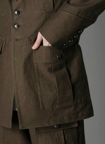 COTTON FLAX MOLESKIN BC BENTZ MILITARY JACKET