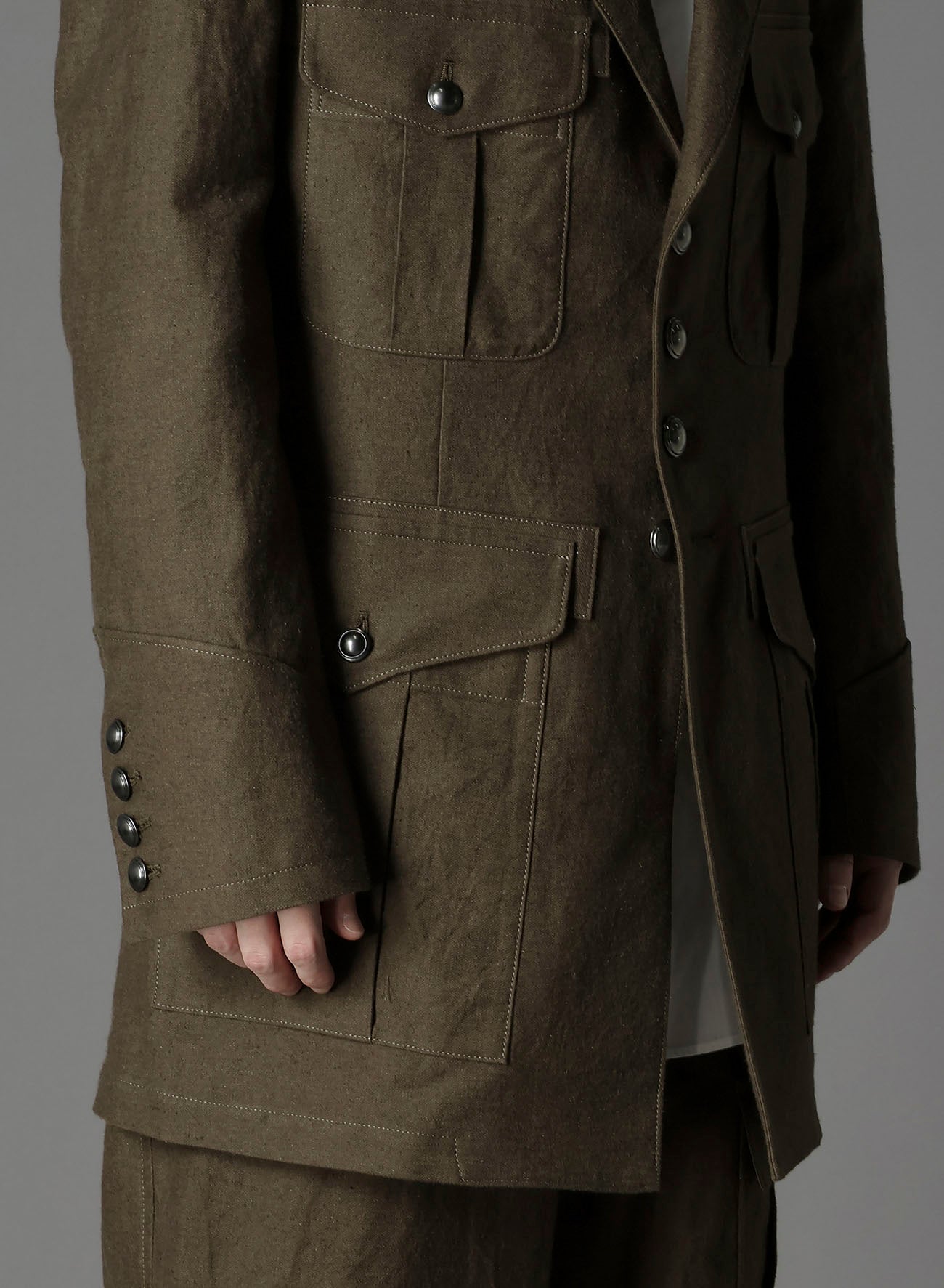 COTTON FLAX MOLESKIN BC BENTZ MILITARY JACKET