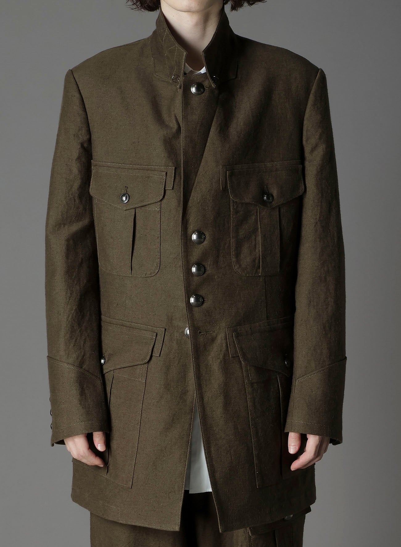 COTTON FLAX MOLESKIN BC BENTZ MILITARY JACKET