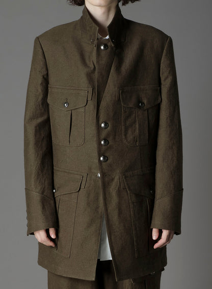COTTON FLAX MOLESKIN BC BENTZ MILITARY JACKET
