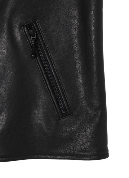 LAMB VEGETABLE HOODED LEATHER JACKET