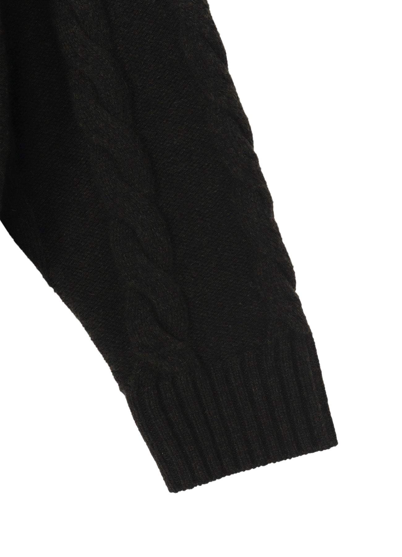 FINE MERINO WOOL CABLE SWITCH UNBALANCE PULLOVER