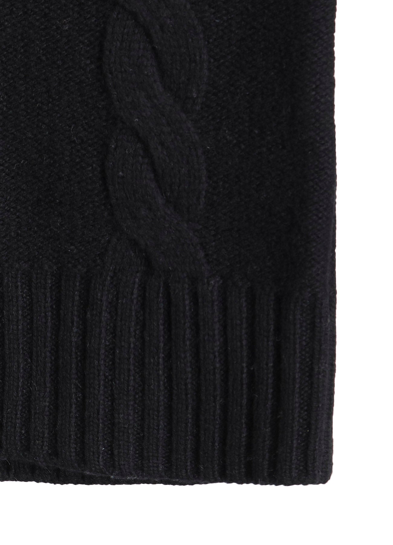 FINE MERINO WOOL CABLE SWITCH UNBALANCE PULLOVER