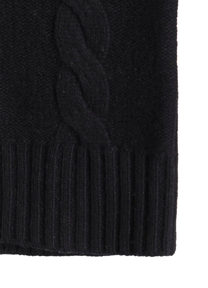 FINE MERINO WOOL CABLE SWITCH UNBALANCE PULLOVER