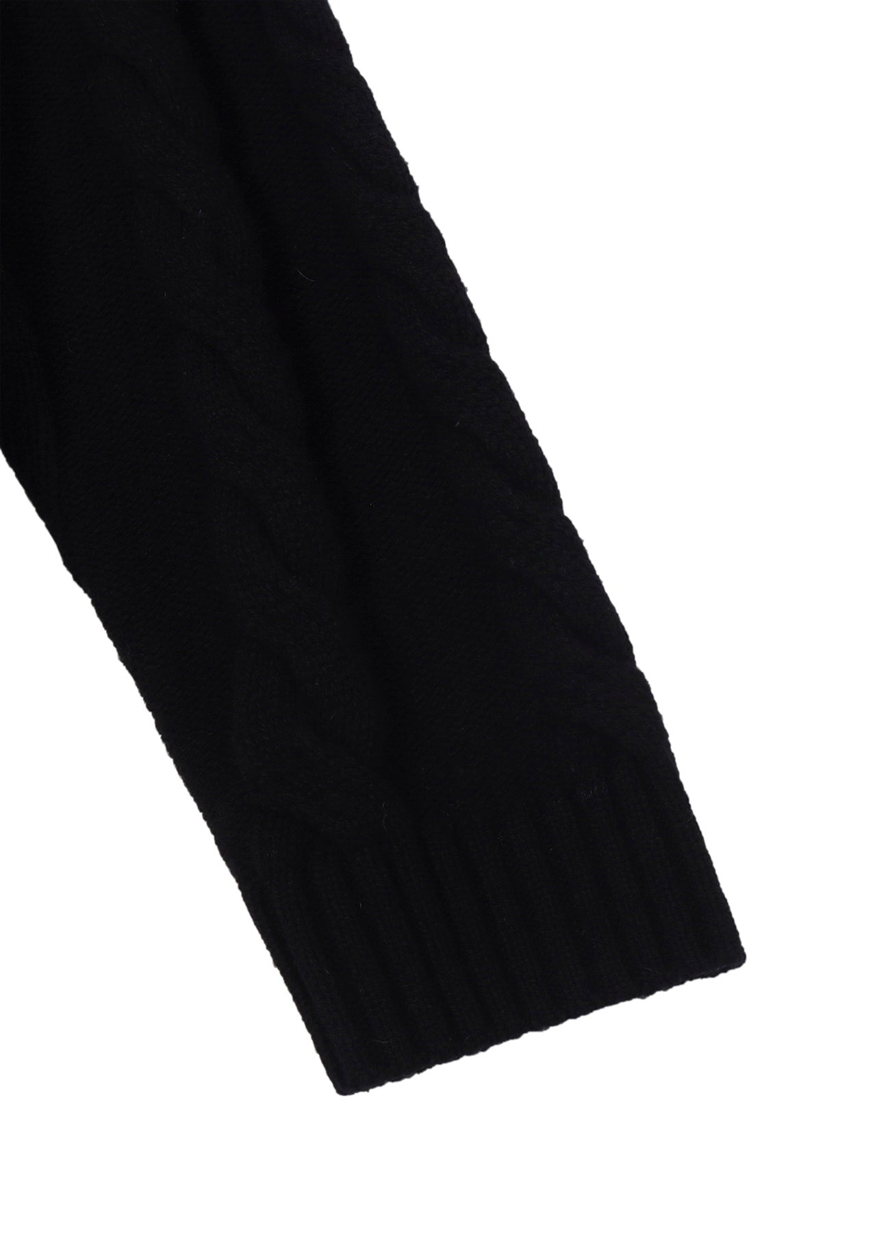 FINE MERINO WOOL CABLE SWITCH UNBALANCE HOODIE