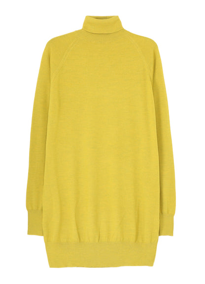 MERINO WOOL LEFT ZIPPER RAGLAN SLEEVE TURTLENECK