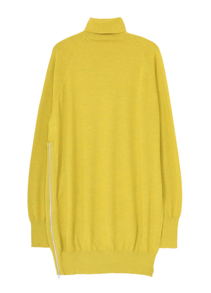MERINO WOOL LEFT ZIPPER RAGLAN SLEEVE TURTLENECK
