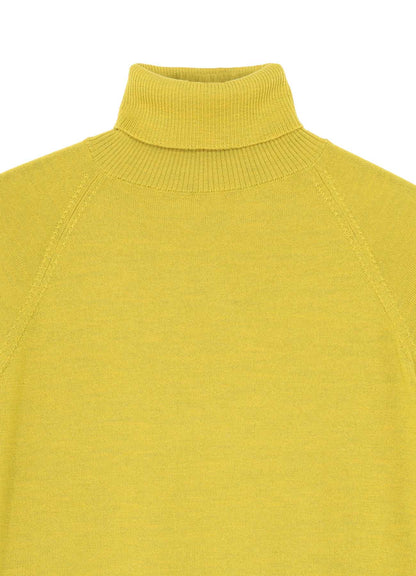 MERINO WOOL LEFT ZIPPER RAGLAN SLEEVE TURTLENECK
