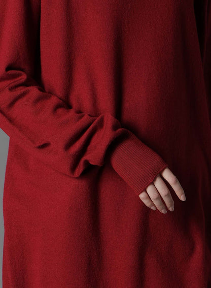MERINO WOOL LEFT ZIPPER RAGLAN SLEEVE TURTLENECK
