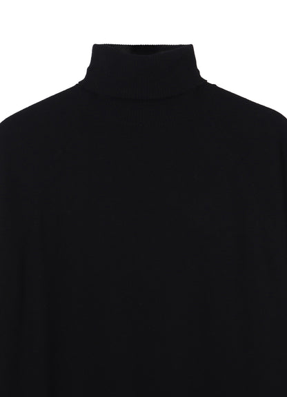 MERINO WOOL LEFT ZIPPER RAGLAN SLEEVE TURTLENECK