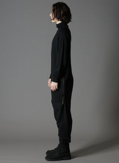 MERINO WOOL LEFT ZIPPER RAGLAN SLEEVE TURTLENECK