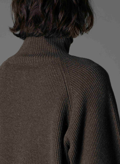 FINE MERINO WOOL RAGLAN TURTLE NECK