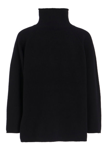 FINE MERINO WOOL RAGLAN TURTLE NECK