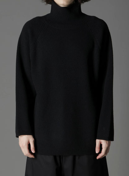 FINE MERINO WOOL RAGLAN TURTLE NECK